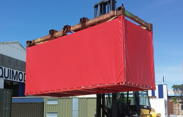 textile cover for containers